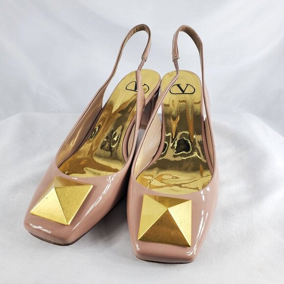 Valentino Garavani Women's Pink One Stud Patent Leather Pumps Size 8.5 - Picture 6 of 16